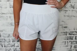 Active Pleat Tennis Shorts "White"<Allie Lynn's Boutique Sale