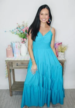 Alexis Midi Dress "Aqua"<Allie Lynn's Boutique Outlet