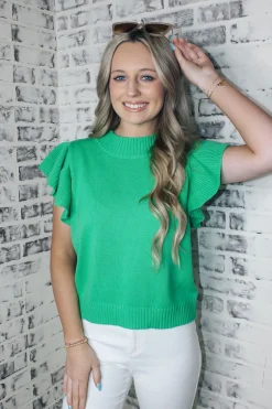 Apple Green Sweater Top<Allie Lynn's Boutique Shop