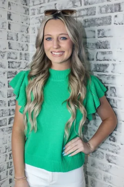 Apple Green Sweater Top<Allie Lynn's Boutique Shop