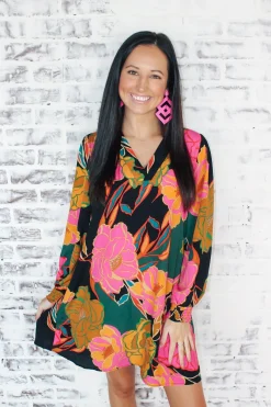 Autumn Floral Dress<Allie Lynn's Boutique New