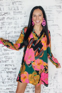 Autumn Floral Dress<Allie Lynn's Boutique New