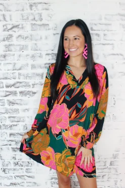 Autumn Floral Dress<Allie Lynn's Boutique New