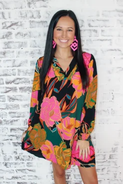 Autumn Floral Dress<Allie Lynn's Boutique New