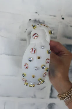 Baseball Headband "White"<Allie Lynn's Boutique Cheap