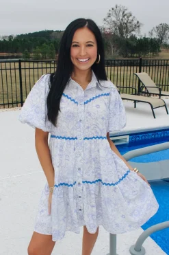 Blue Paisley Dress<Allie Lynn's Boutique Store