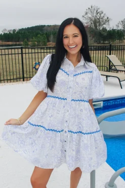 Blue Paisley Dress<Allie Lynn's Boutique Store
