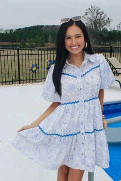 Blue Paisley Dress<Allie Lynn's Boutique Flash Sale