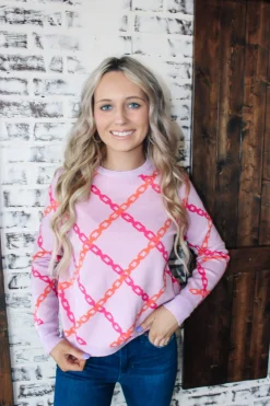 Chain Print Sweater<Allie Lynn's Boutique New