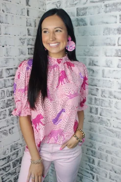 Charming Cheetah Ruched Top 