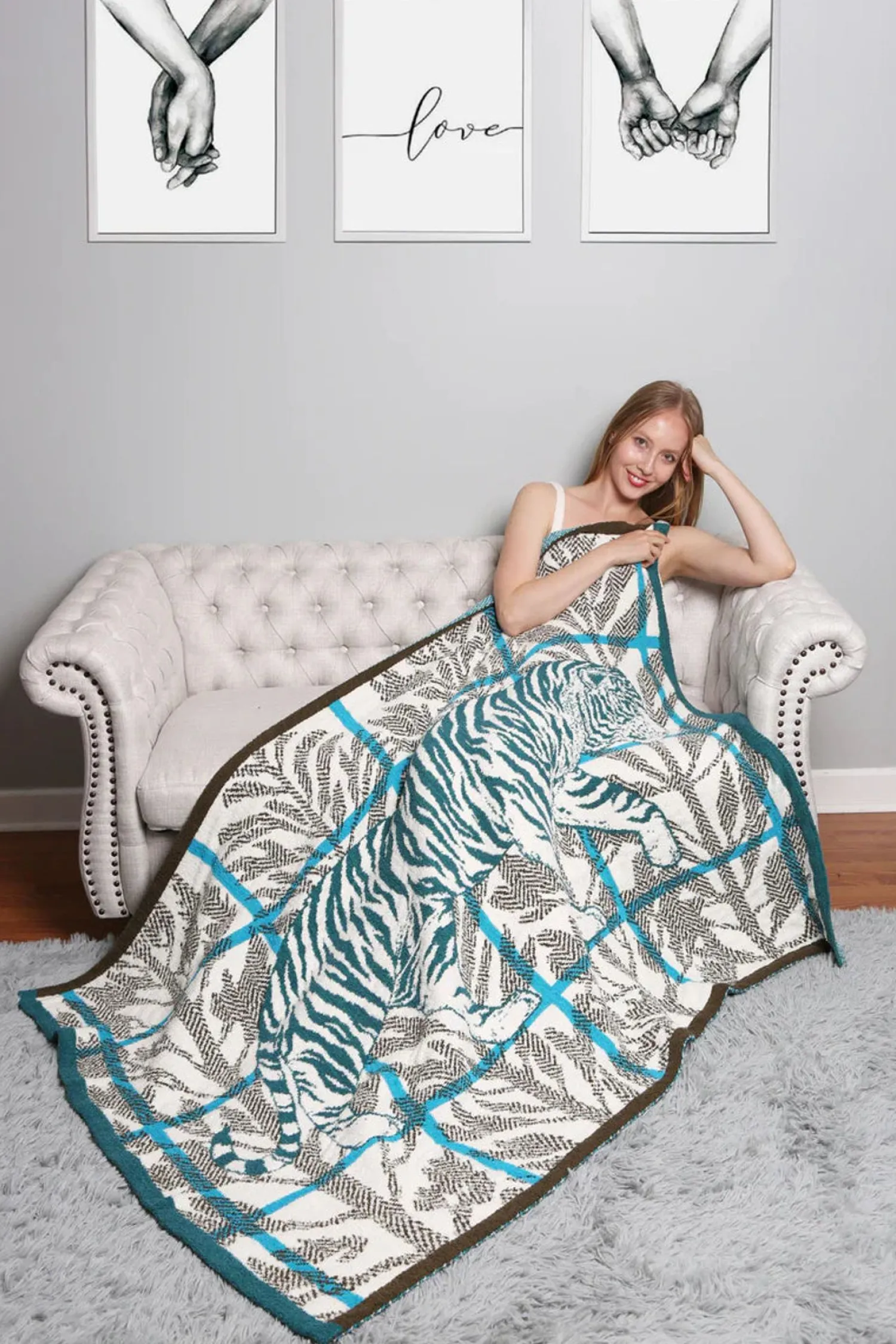 Cheetah Blanket "Teal"<Allie Lynn's Boutique Store