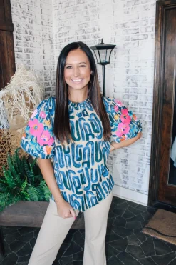 Classic Embroidered Puff Sleeve Top<Allie Lynn's Boutique Hot
