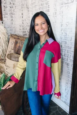 Colorblock Button Down 