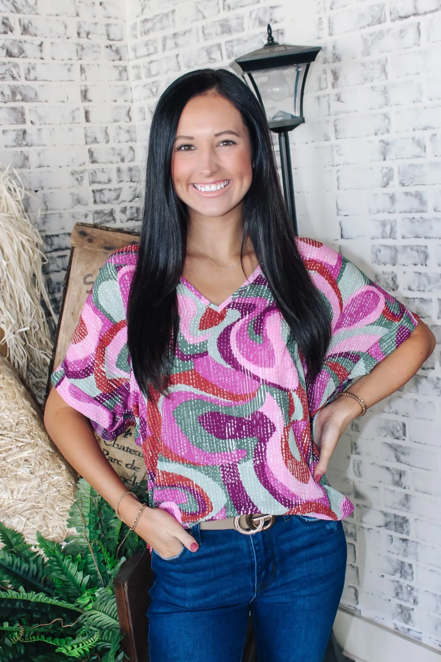 Dancing Marvel Cuff Sleeve Top<Allie Lynn's Boutique Shop