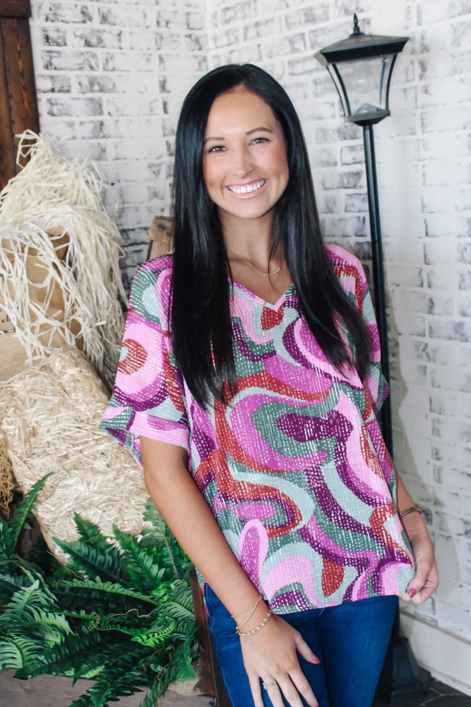 Dancing Marvel Cuff Sleeve Top<Allie Lynn's Boutique Shop