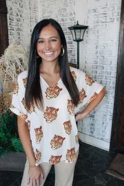 Easy Tiger Cuff Sleeve Top<Allie Lynn's Boutique Sale