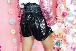 Elastic Waist Sequins Skort