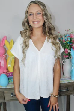 Elevated Textured Top "Off White"<Allie Lynn's Boutique Best Sale