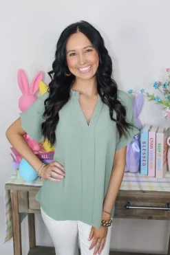 Essential Top "Sage"<Allie Lynn's Boutique Discount