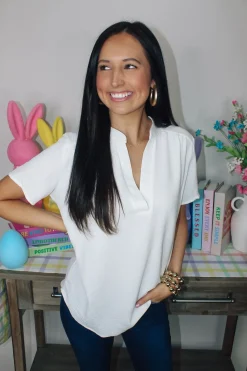 Everyday Solid Top "Ivory"<Allie Lynn's Boutique Hot
