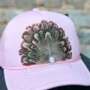 Feather Trucker Hat "Pink"<Allie Lynn's Boutique Flash Sale