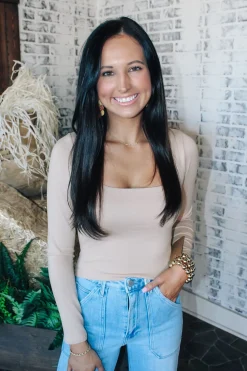 First Pick Top "Taupe"<Allie Lynn's Boutique Hot