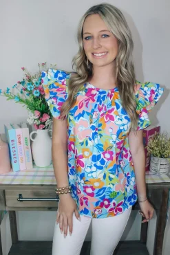 Floral Blossom Printed Top<Allie Lynn's Boutique Clearance