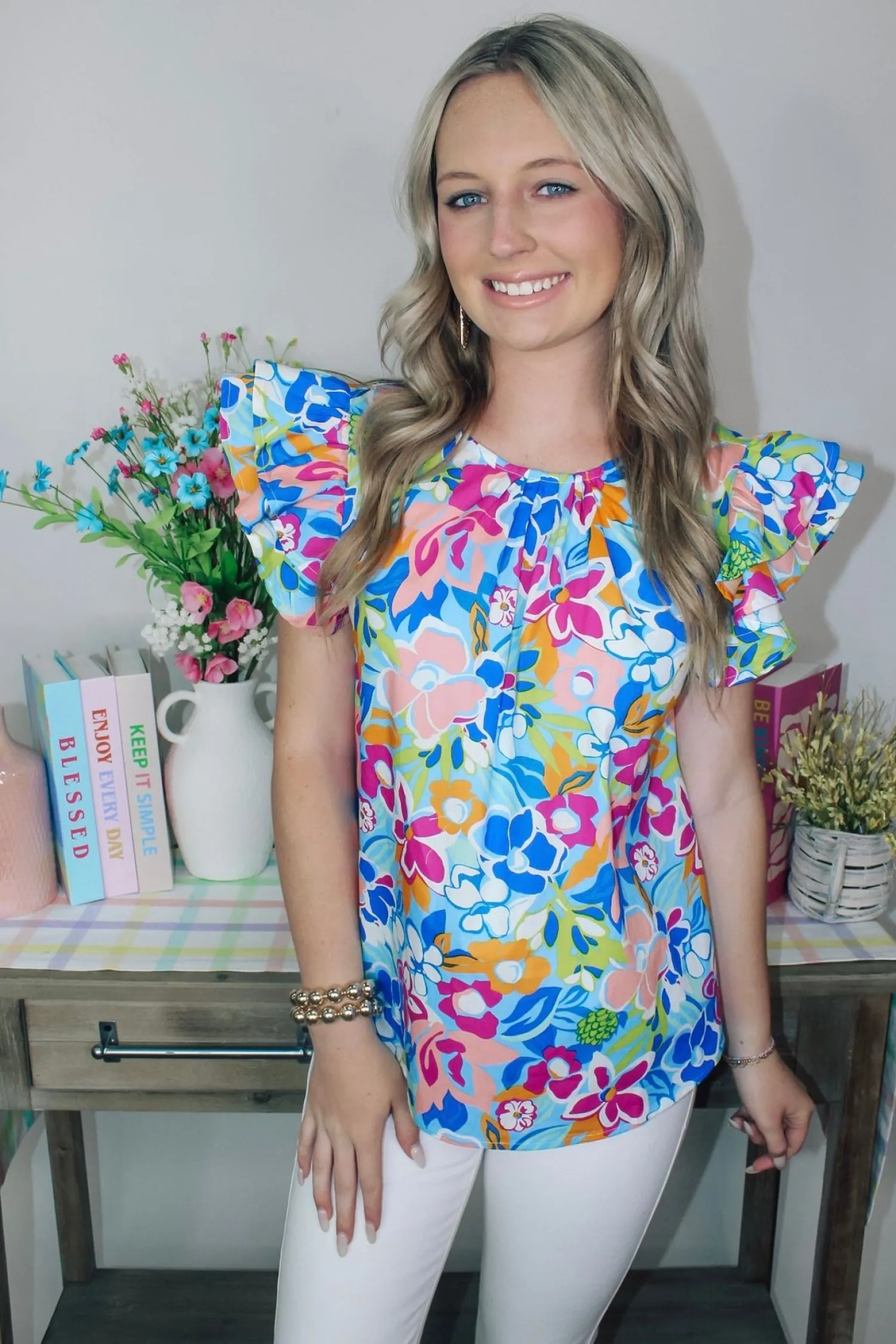 Floral Blossom Printed Top<Allie Lynn's Boutique Clearance