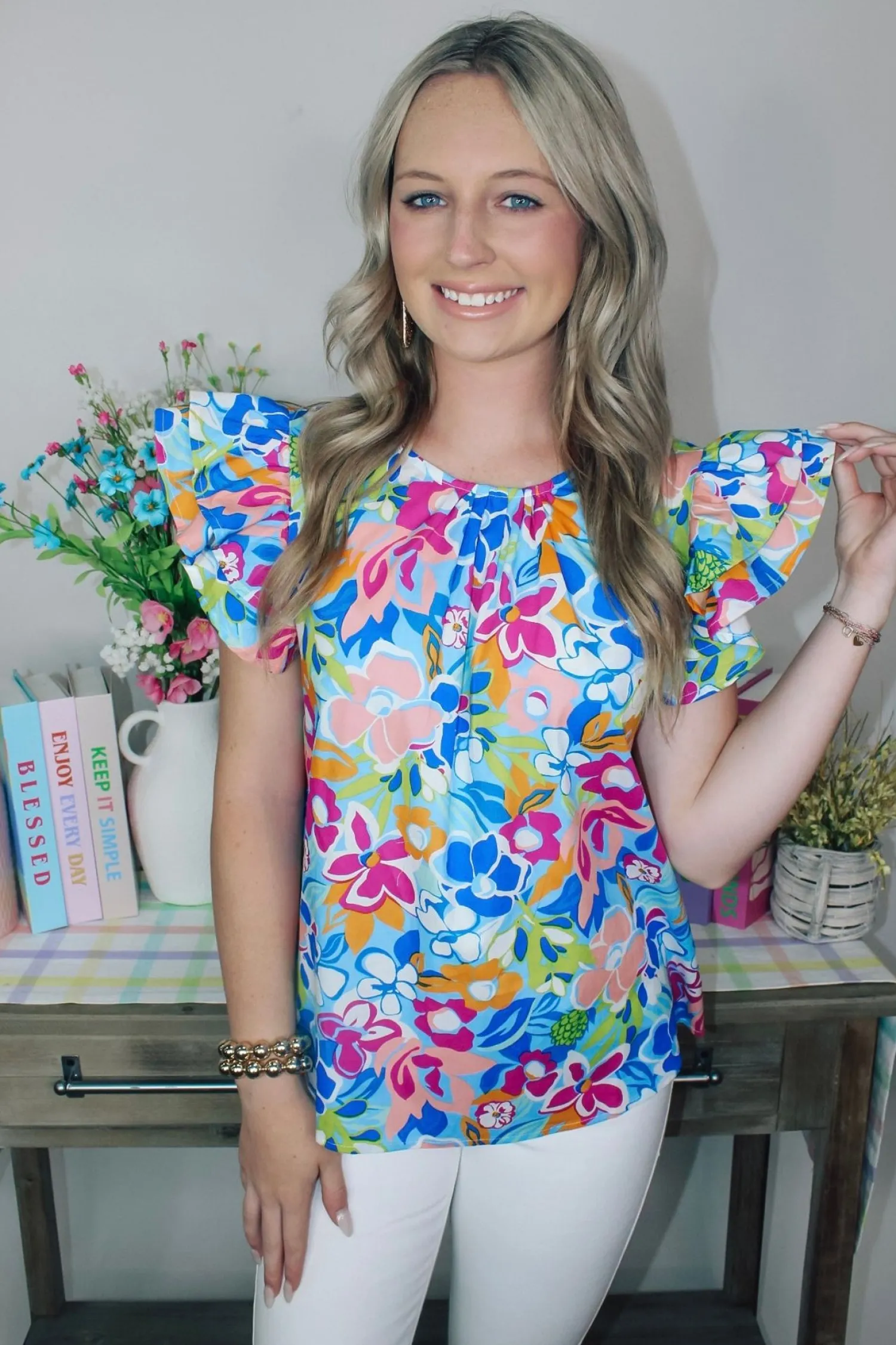 Floral Blossom Printed Top<Allie Lynn's Boutique Clearance