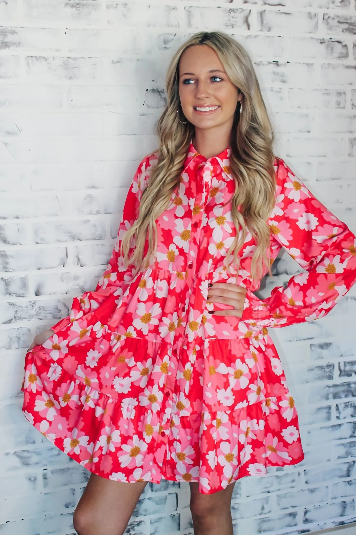 Floral Fall Mini Dress "Pink"<Allie Lynn's Boutique Cheap