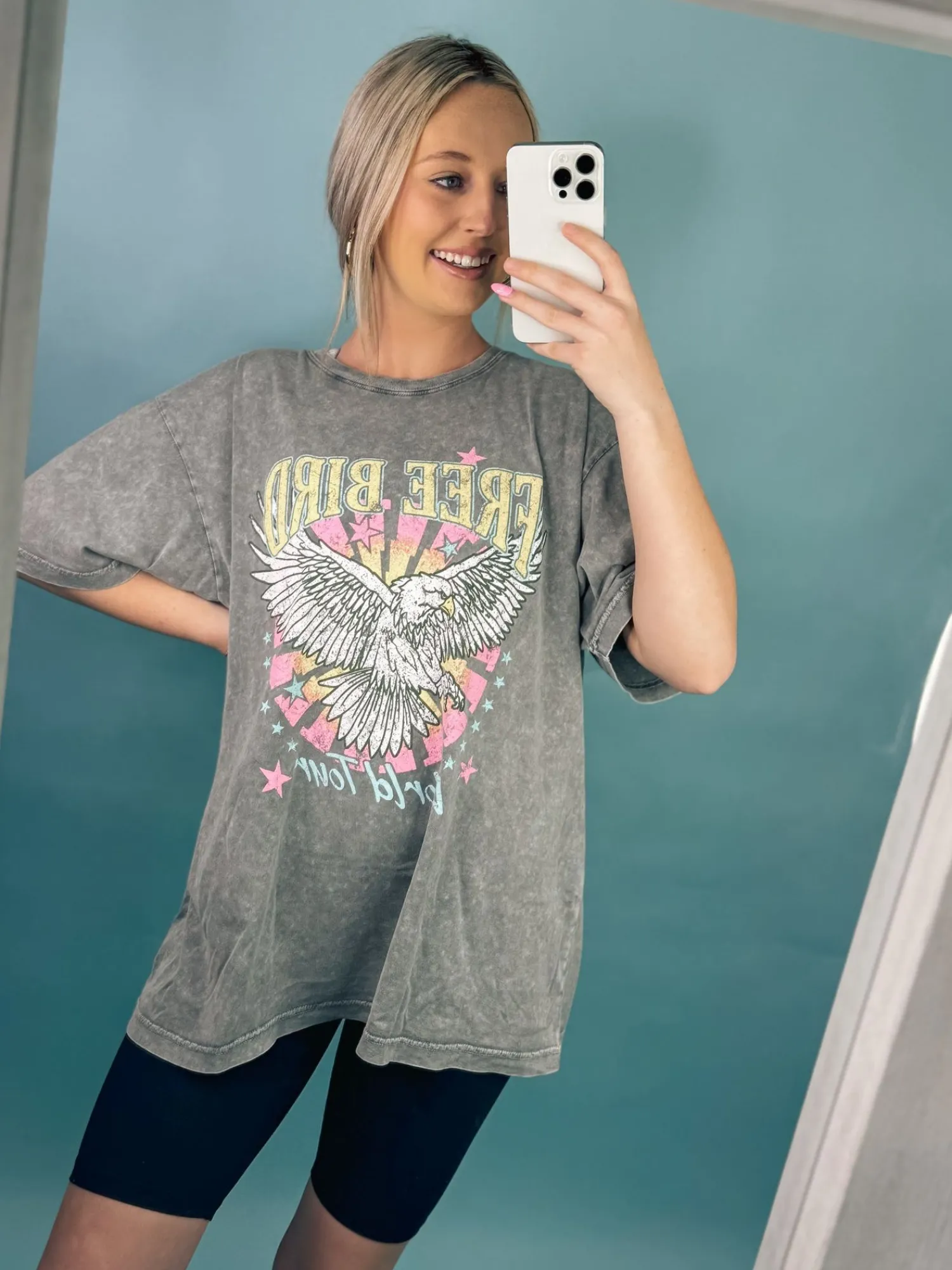 Free Bird World Tour Vintage Eagle Graphic Tee<Allie Lynn's Boutique Best Sale