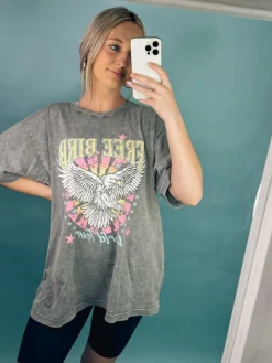Free Bird World Tour Vintage Eagle Graphic Tee<Allie Lynn's Boutique Best Sale