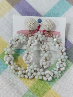 Fun Floral Earrings "White"<Allie Lynn's Boutique Store