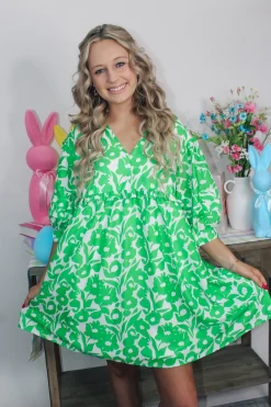 Giddy Green Floral Dress<Allie Lynn's Boutique Sale