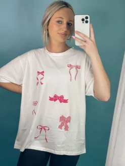 Glitter Bow Ribbons Graphic Tee<Allie Lynn's Boutique Hot