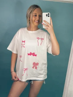 Glitter Bow Ribbons Graphic Tee<Allie Lynn's Boutique Hot