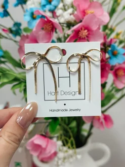 Gold Bow Earrings<Allie Lynn's Boutique Shop
