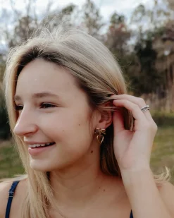 Gold Bow/Heart Earrings<Allie Lynn's Boutique Outlet