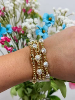 Golden Pearl Bracelet Stack<Allie Lynn's Boutique Online