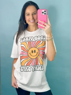 Good Vibes Sunny Days Oversized Graphic Tee<Allie Lynn's Boutique Discount