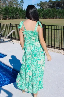 Green Smocked Maxi Dress<Allie Lynn's Boutique Discount