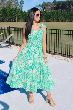 Green Smocked Maxi Dress<Allie Lynn's Boutique Fashion