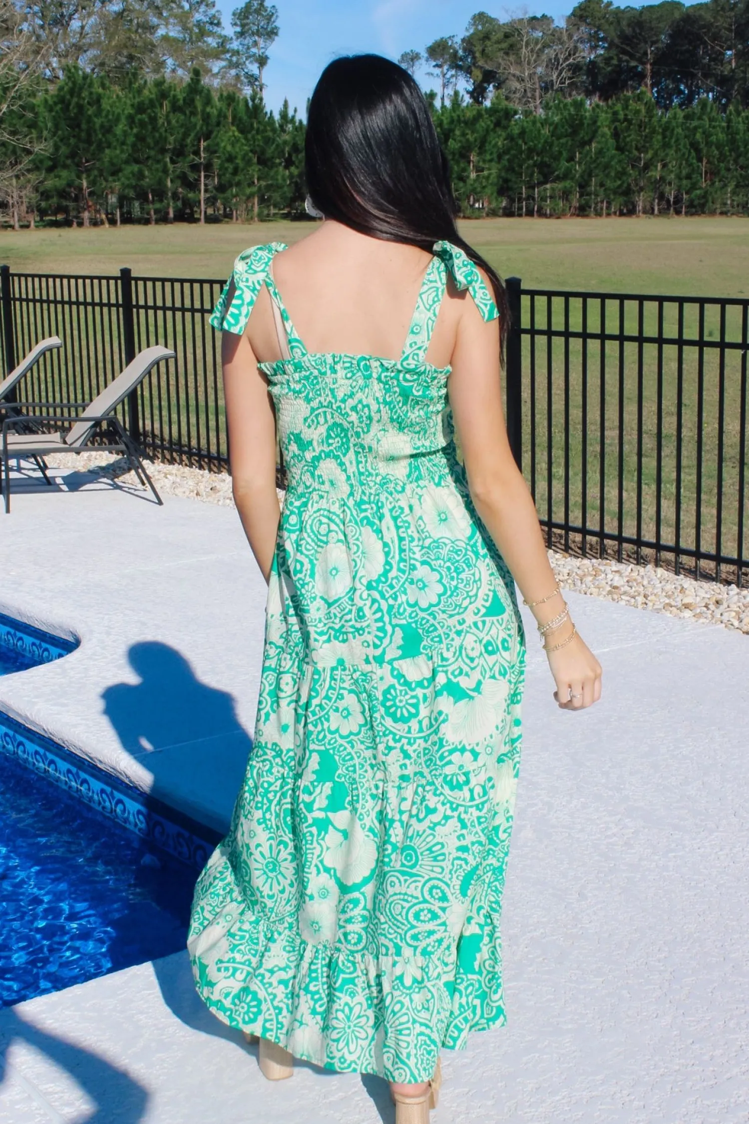 Green Smocked Maxi Dress<Allie Lynn's Boutique Fashion