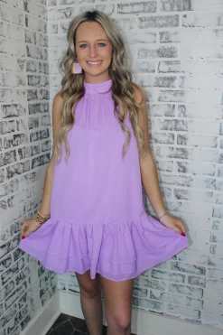 Halter Neck Dress "Lavender"<Allie Lynn's Boutique Hot