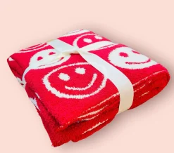 Happy Face Blanket "Red"<Allie Lynn's Boutique Shop