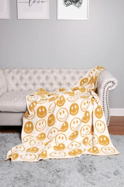 Happy Face Blanket "Yellow"<Allie Lynn's Boutique Online