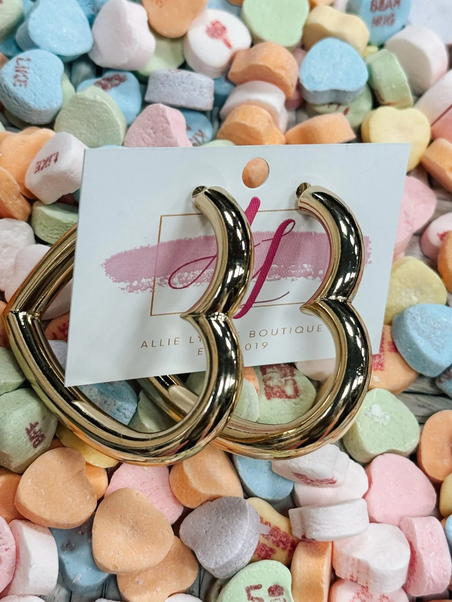 Heart Gold Hoops<Allie Lynn's Boutique Outlet