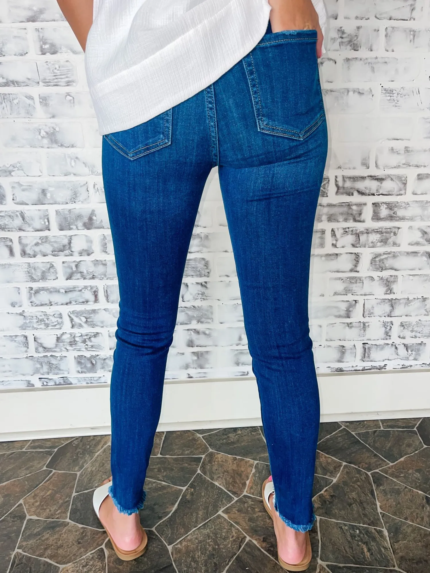 High Rise Ankle Skinny Jeans "Dark Denim<Allie Lynn's Boutique Best Sale