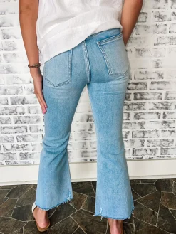 High Rise Crop Flare "Light Denim"<Allie Lynn's Boutique Cheap