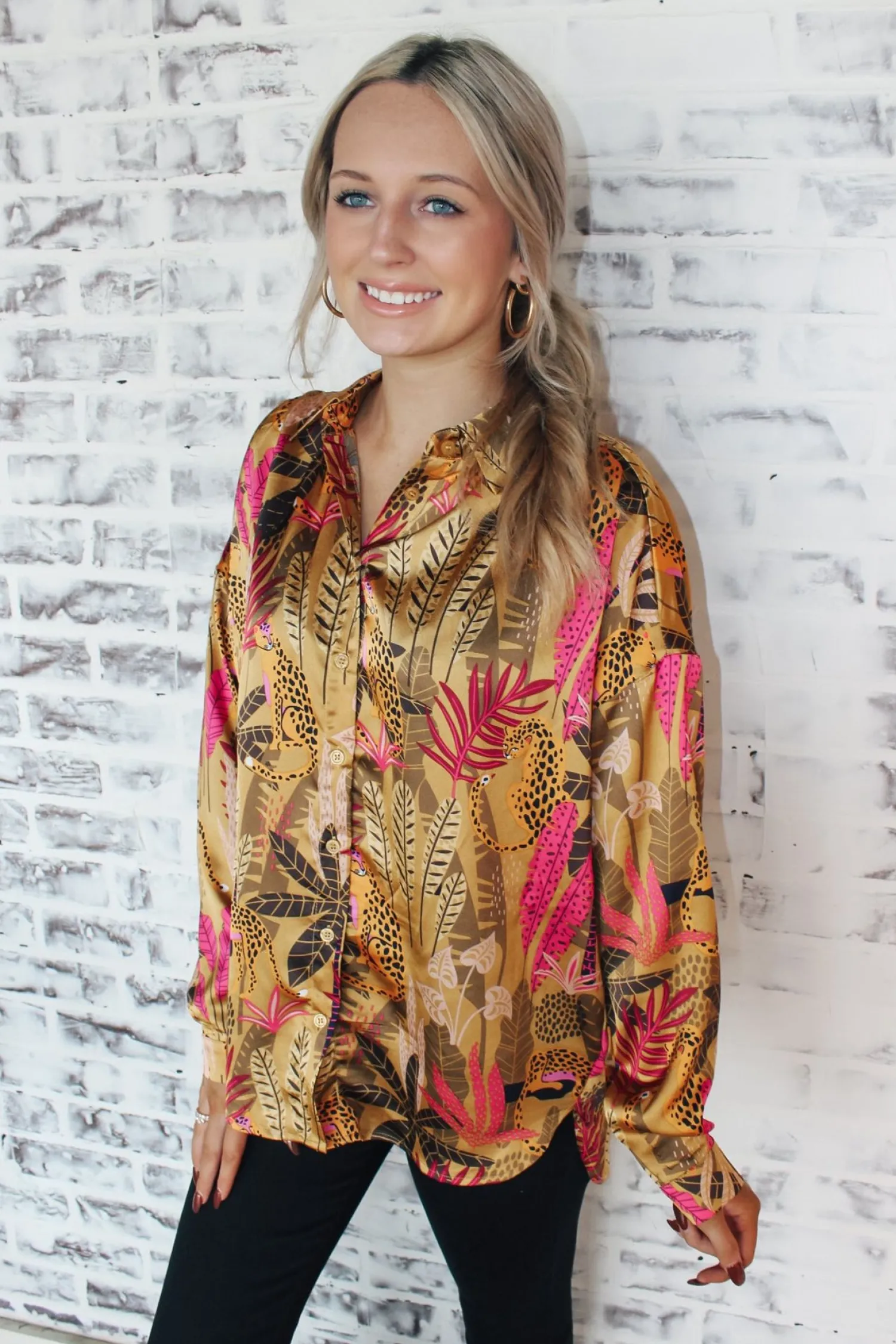 In The Jungle Top "Taupe"<Allie Lynn's Boutique Cheap